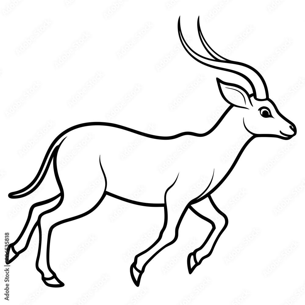 Fototapeta premium Graceful Antelope in Motion Vector Art