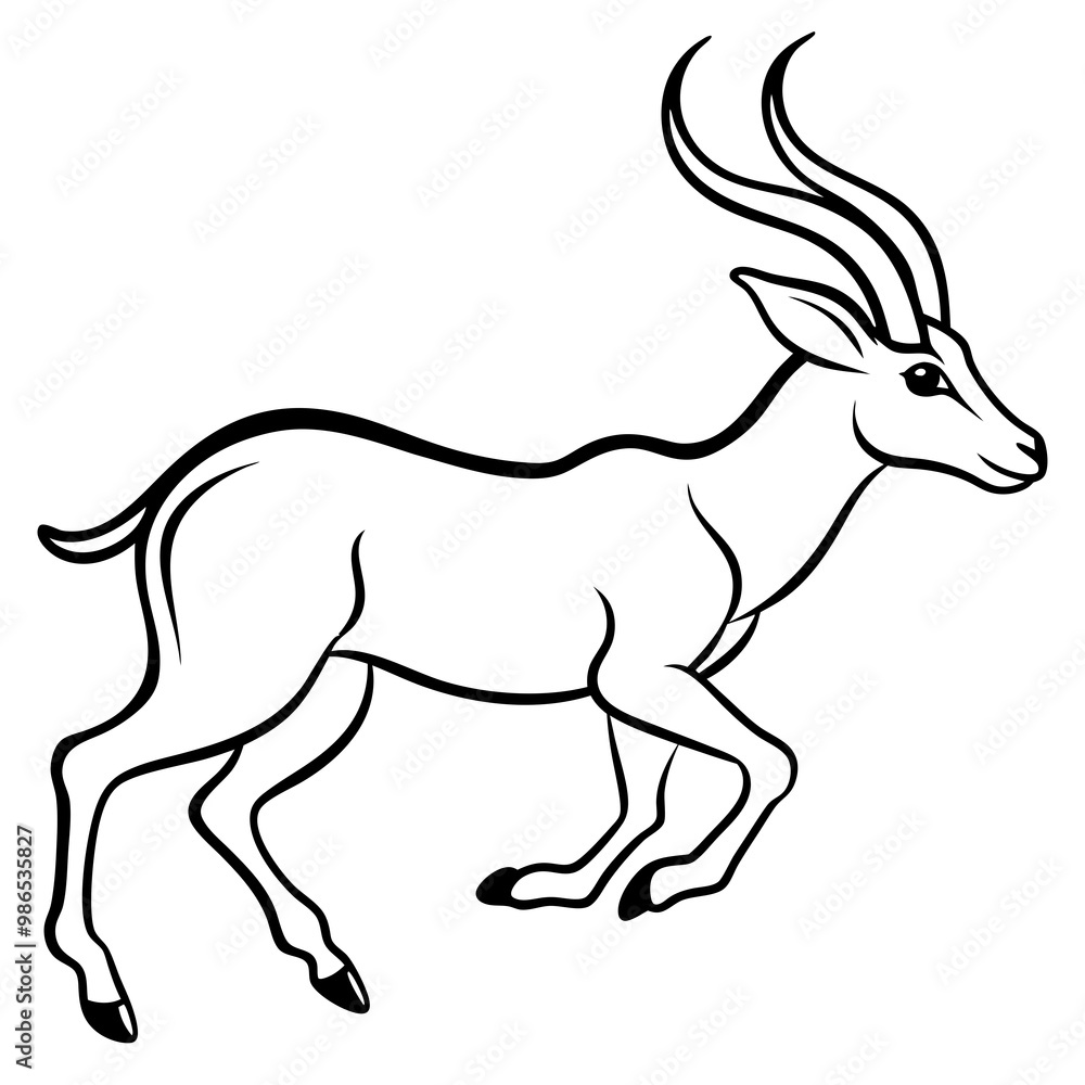 Obraz premium Graceful Antelope in Motion Vector Art