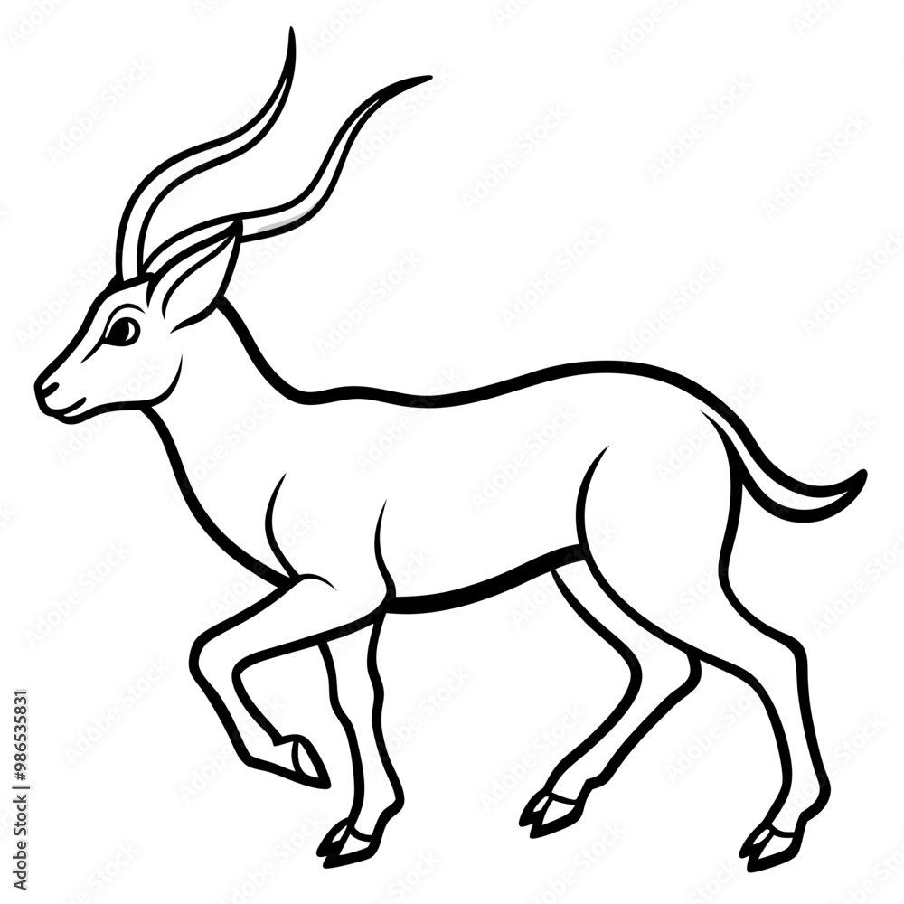 Fototapeta premium Graceful Antelope in Motion Vector Art