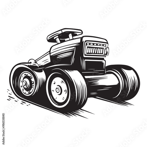Road Roller Roller-Compactor or Steamroller cartoon Silhouette, compactor roller silhouettes. Heavy machinery for construction and mining