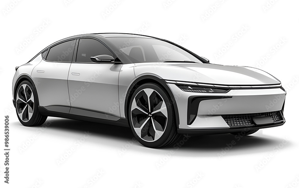 Obraz premium Electric car in concept, EV car isolated 