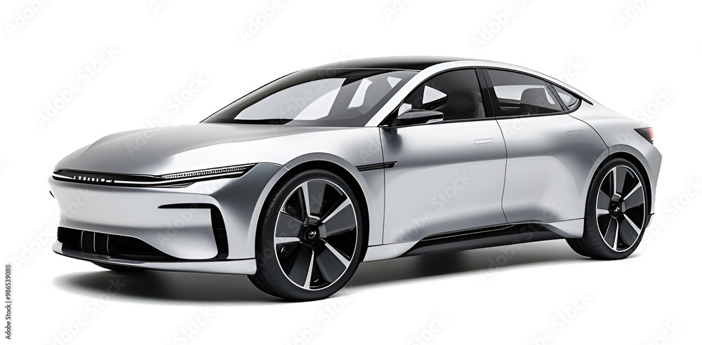 Naklejka premium Electric car in concept, EV car isolated 