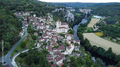 Drone View of Saint-Cirq-Lapopie: A Stunning Commune in Southwestern France