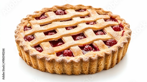 Delicious Freshly Baked Linzer Torte with Raspberry Filling