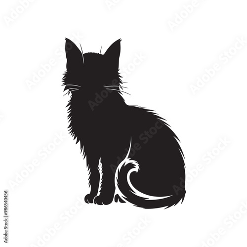 Cat silhouette icon isolated on white background. cat vector illustration. cat vector, icon