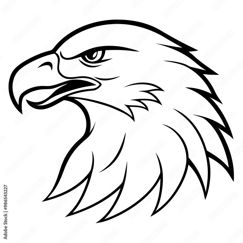 Obraz premium Bold Eagle Profile with Open Beak – Vector Design