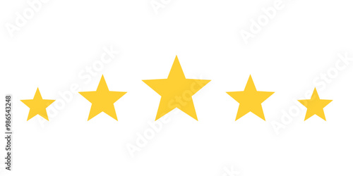 Five stars rating icon isolated on transparent background. Customer rating feedback vector icon
