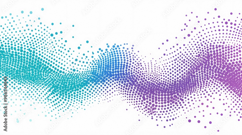 Abstract Colorful Dot Pattern in a Wave Shape Abstract Colorful Dot Pattern in a Wave Shape