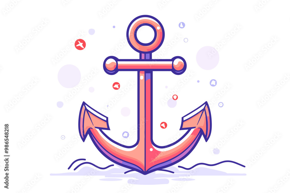 Anchor in the Storm: A vibrant, stylized anchor illustration with a subtle wave design, symbolizing stability, strength, and hope. The anchor's bold. Anchor in the Storm: A vibrant, stylized anchor illustration with a subtle wave design, symbolizing stability, strength, and hope. The anchor's bold.