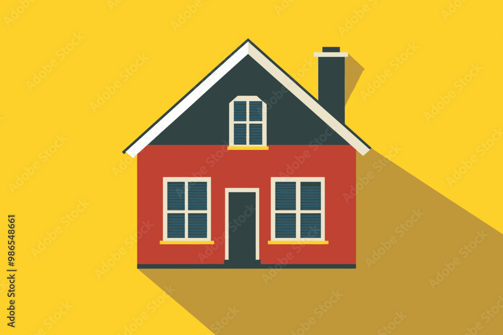 Charming Red House Illustration Charming Red House Illustration