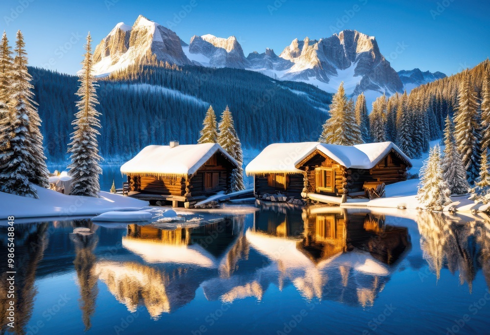 vibrant winter getaway landscapes featuring scenic destinations snow capped frosty quaint cabins picturesque settings, adventure, allure, backdrop, beauty vibrant winter getaway landscapes featuring scenic destinations snow capped frosty quaint cabins picturesque settings, adventure, allure, backdrop, beauty