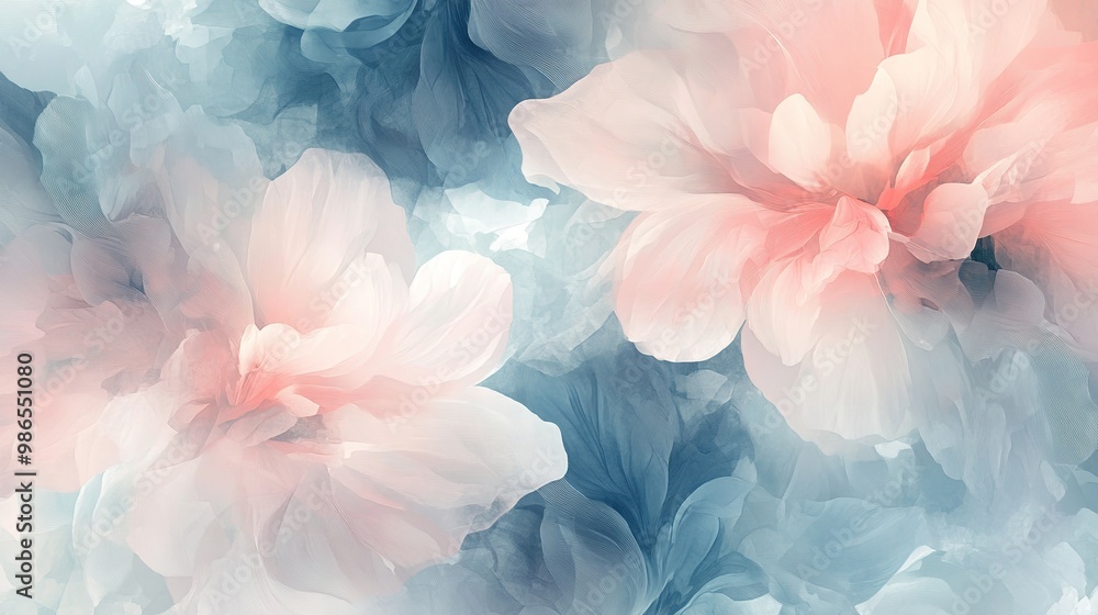 Artistic floral background with soft petals and a calming color scheme Artistic floral background with soft petals and a calming color scheme