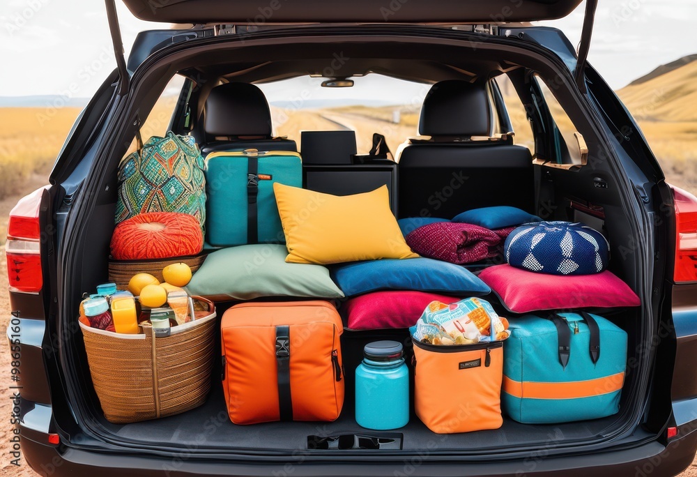 comprehensive family travel gear organized exciting road featuring comfort items journey, adventure, luggage, trip, snacks, games, bags, packing