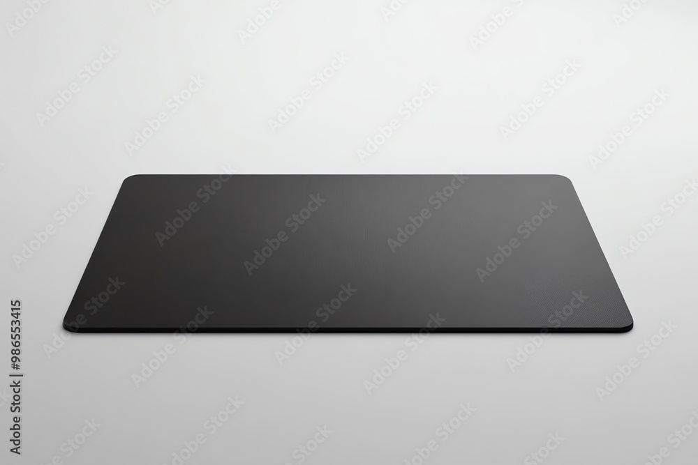 Black Rectangular Mouse Pad on a White Surface