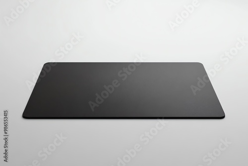 Obraz na płótnie Black Rectangular Mouse Pad on a White Surface w salonie