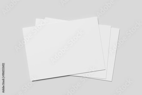 Blank A5 landscape flyer for mockup