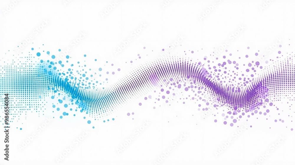 Abstract Wave Pattern of Blue and Purple Circles on White Background Abstract Wave Pattern of Blue and Purple Circles on White Background