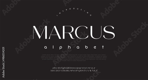 Marcus Creative modern urban alphabet fonts. Typography sport, game, technology, fashion, digital, future creative logo font.