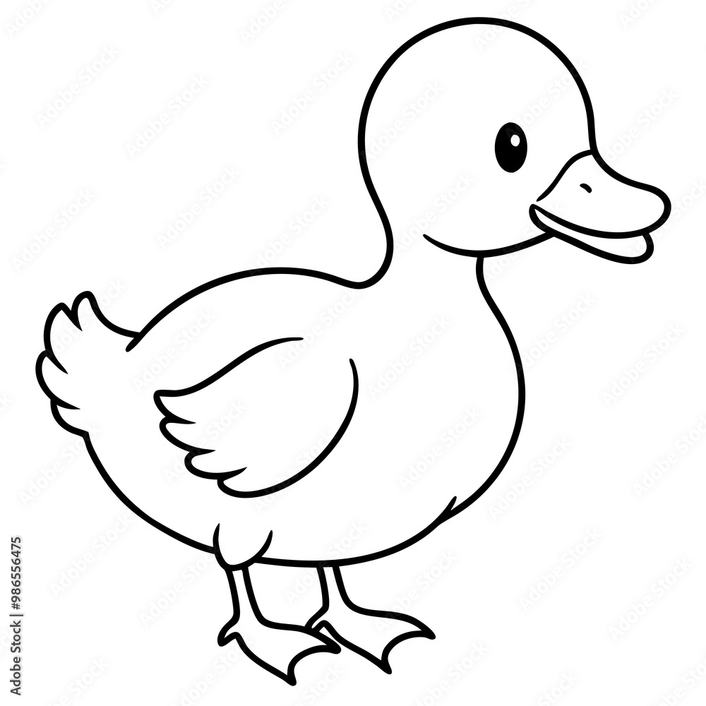 Charming Fluffy Duckling A Simple Vector Waddle Charming Fluffy Duckling A Simple Vector Waddle