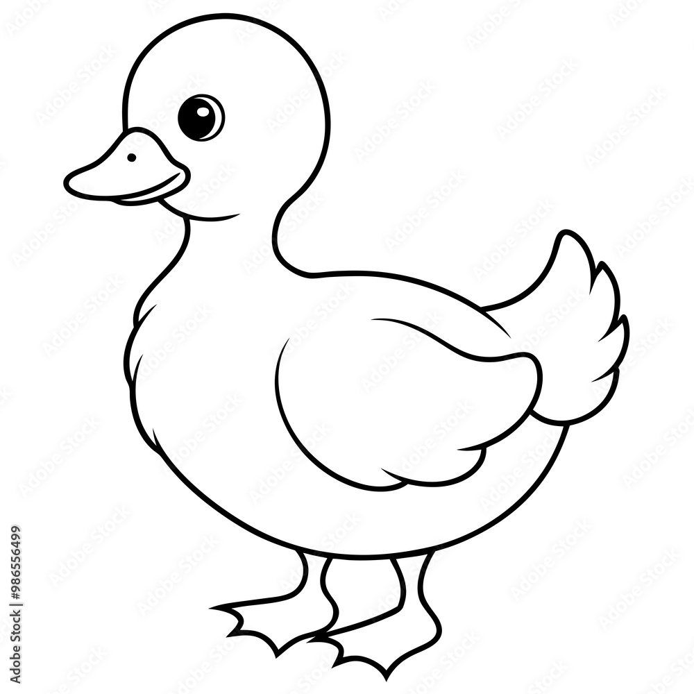 Charming Fluffy Duckling A Simple Vector Waddle Charming Fluffy Duckling A Simple Vector Waddle