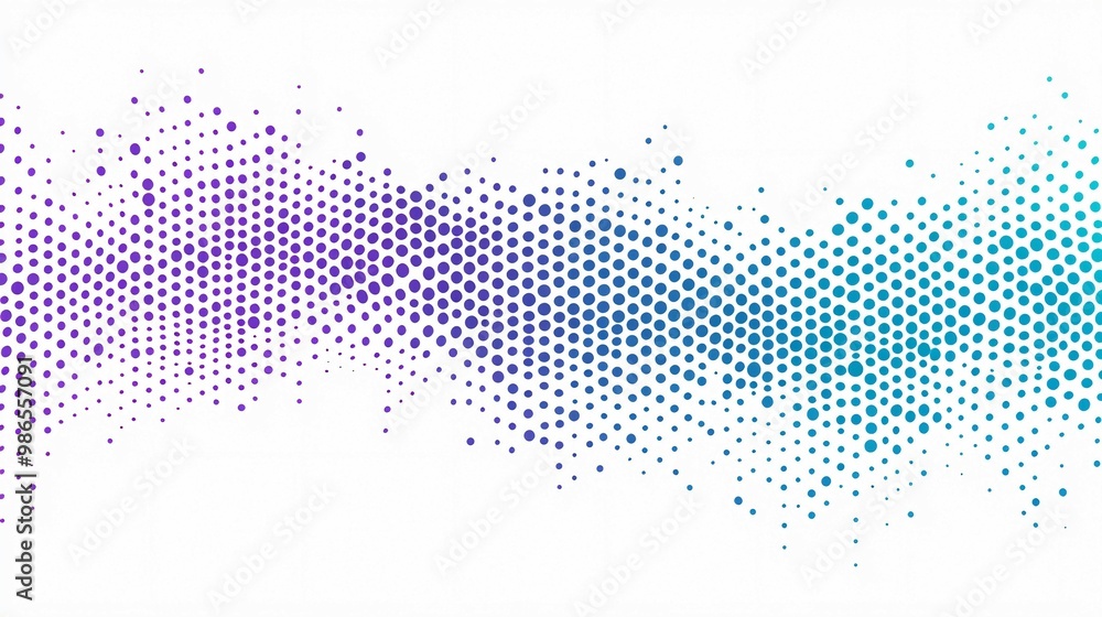Abstract Wavy Pattern of Purple and Blue Dots on White Background Abstract Wavy Pattern of Purple and Blue Dots on White Background