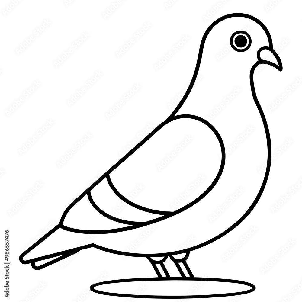 Minimalist Vector of a Pigeon on a Ledge Minimalist Vector of a Pigeon on a Ledge