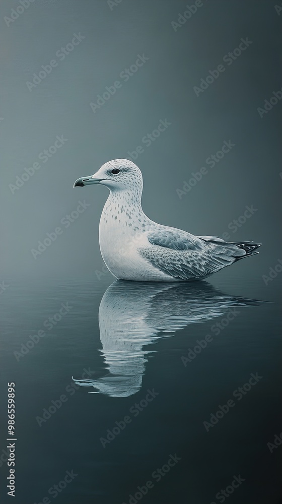 Seagull Floating on Calm Water: A Tranquil Moment in Nature Seagull Floating on Calm Water: A Tranquil Moment in Nature