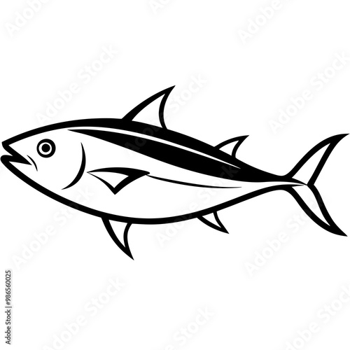 Streamlined Tuna in Bold Vector Design