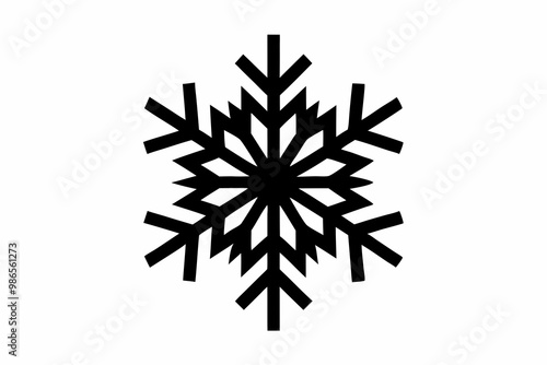 Snowflake silhouette vector illustration, perfect for winter, Christmas, and decoration designs.