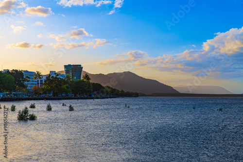 Sunset over Cairns in the Far North Queensland, Australia