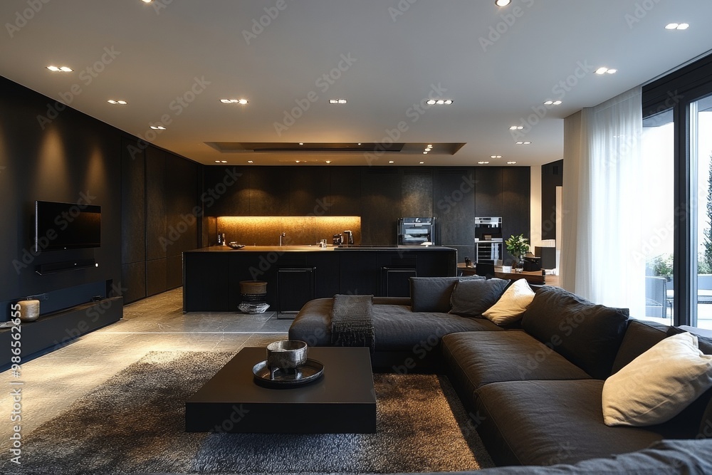 Interior design in modern style, AI generated Interior design in modern style, AI generated