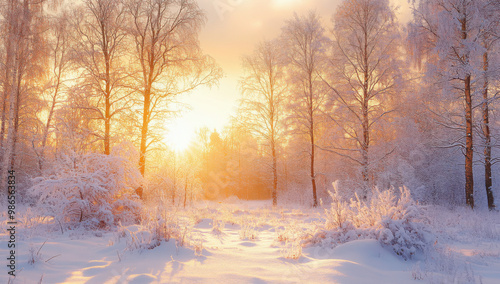 snowy winter landscape panorama 