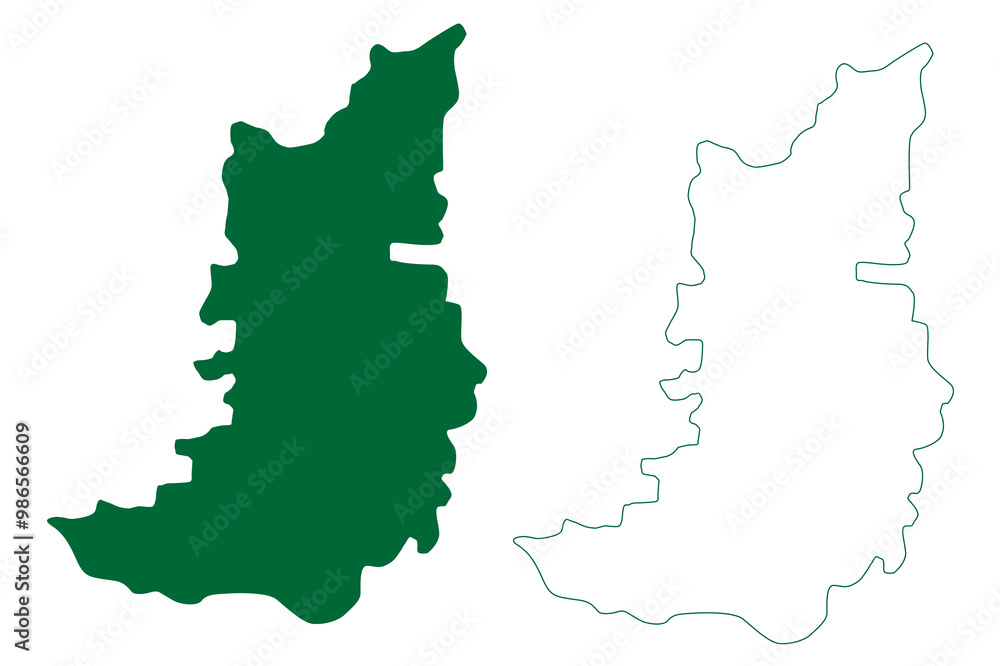 Obraz premium Narayanpet district (Telangana State, Republic of India) map vector illustration, scribble sketch Narayanpet map