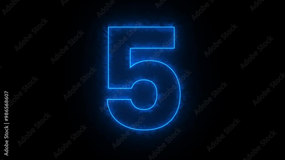 Neon number 5 animation, neon numbers Neon number 5 animation, neon numbers
