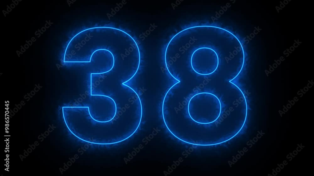 Neon number 38 animation, neon numbers Neon number 38 animation, neon numbers