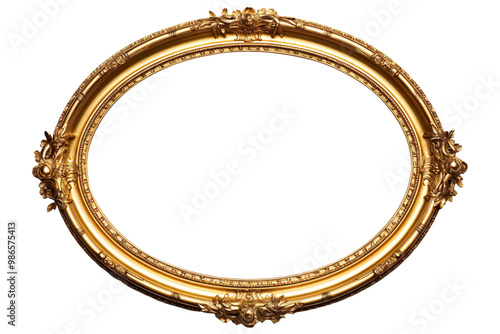 Wallpaper Mural Antique round oval gold picture mirror frame isolated on transparent background Torontodigital.ca