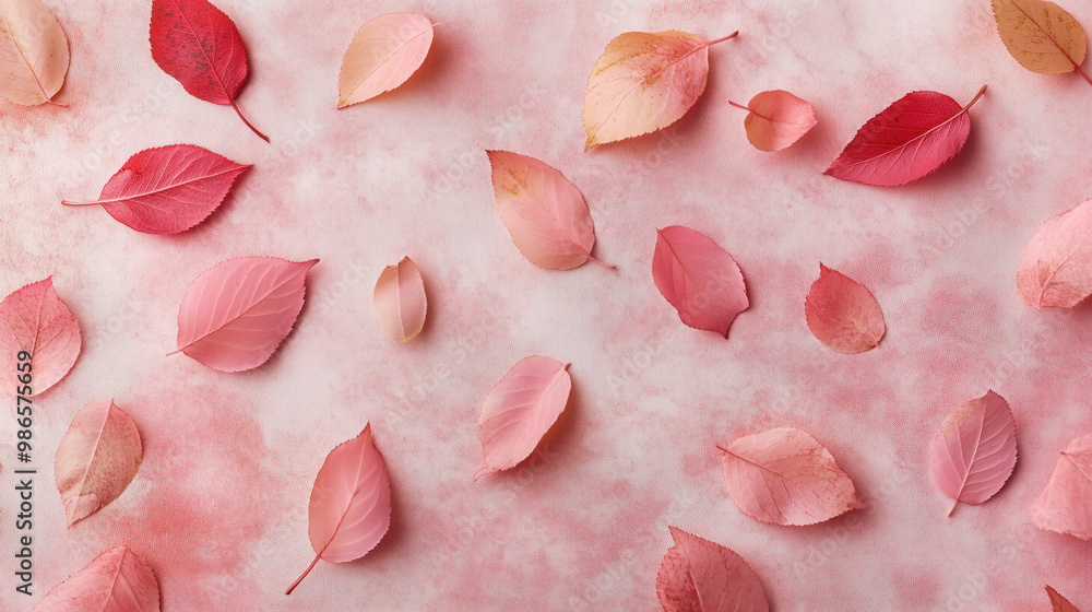scattered rose color fallen leaves on pink texture background wallpaper backdrop scattered rose color fallen leaves on pink texture background wallpaper backdrop