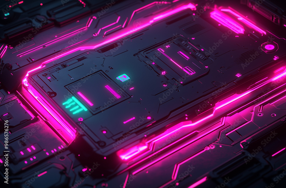 Obraz premium Asymmetrical Frame with Angular Design in Light-Green