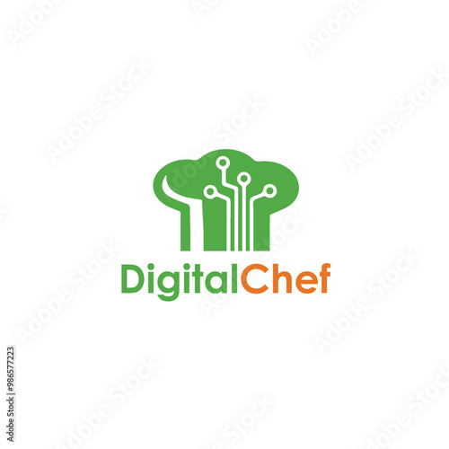 Digital Chef Logo Vector Restaurant