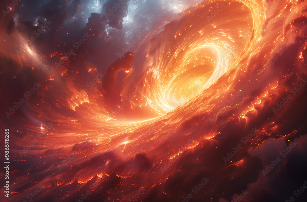 Obraz premium Plasma Vortex: Swirling Currents of Electric Red and Blue