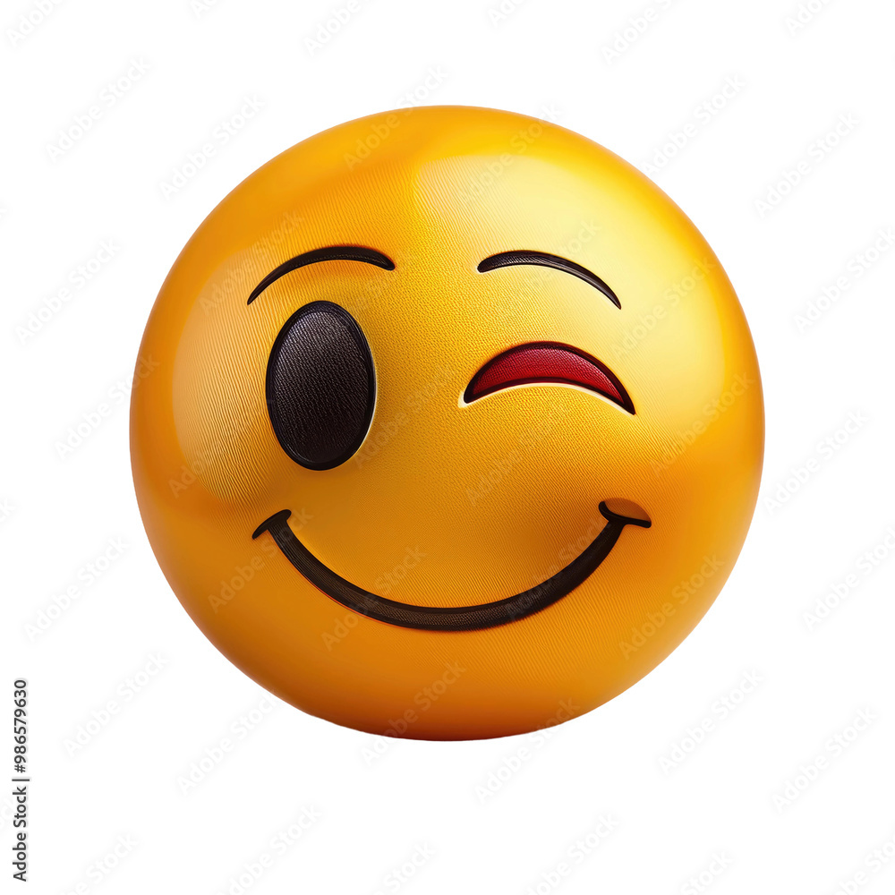 Fototapeta premium Winking yellow emoji