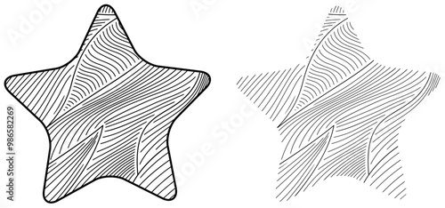 ICÔNE ÉTOILE AVEC LIGNES