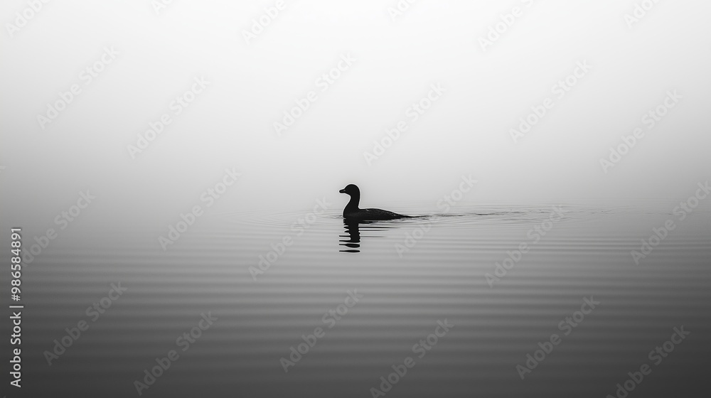 Fototapeta premium Duck's beautiful, aesthetic minimalistic, wild photography