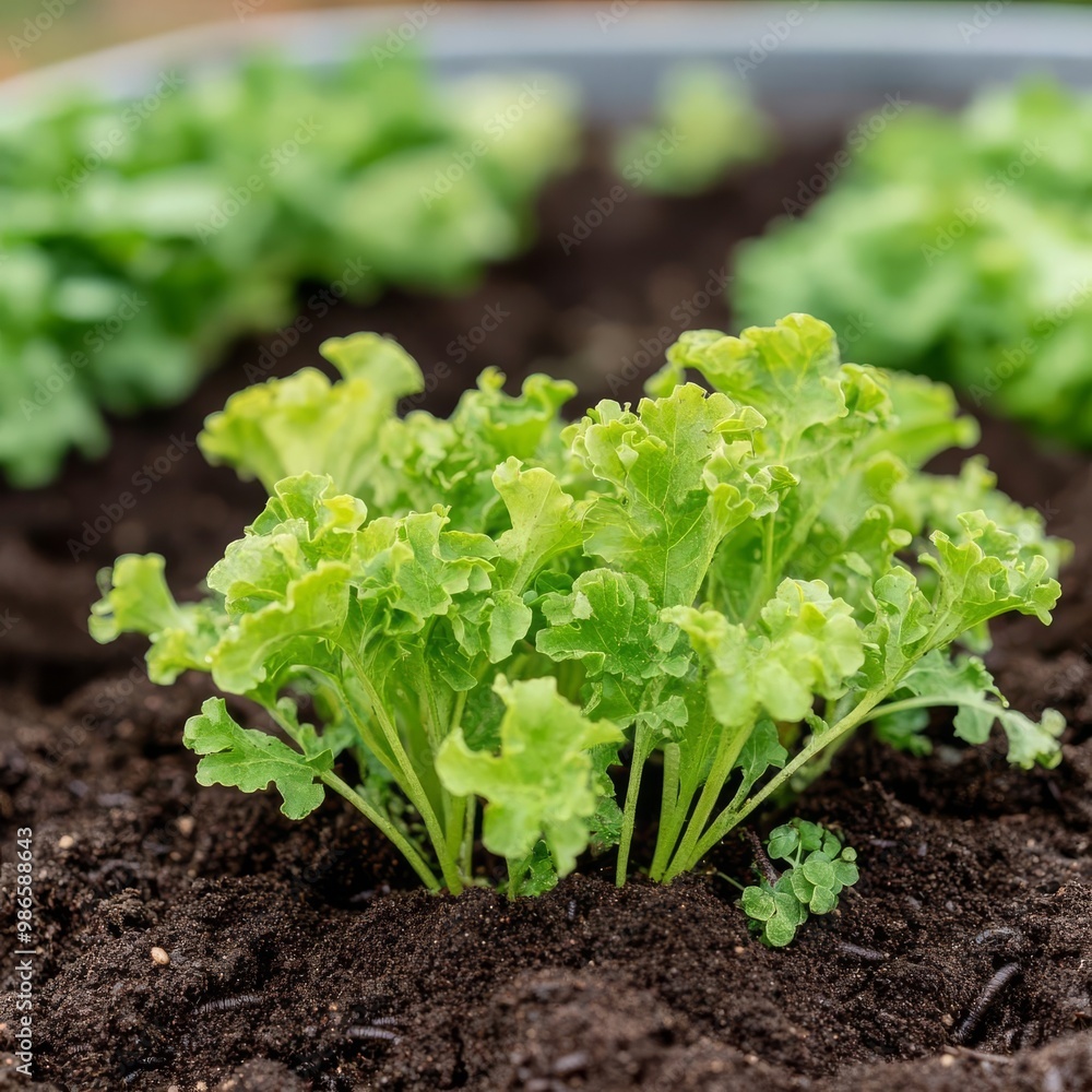 Soil enriched with vermicompost supporting diverse crops, promoting fertility Soil enriched with vermicompost supporting diverse crops, promoting fertility