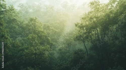 Dense forests filled with towering trees that thrive in tropical climates, where rainfall is abundant.