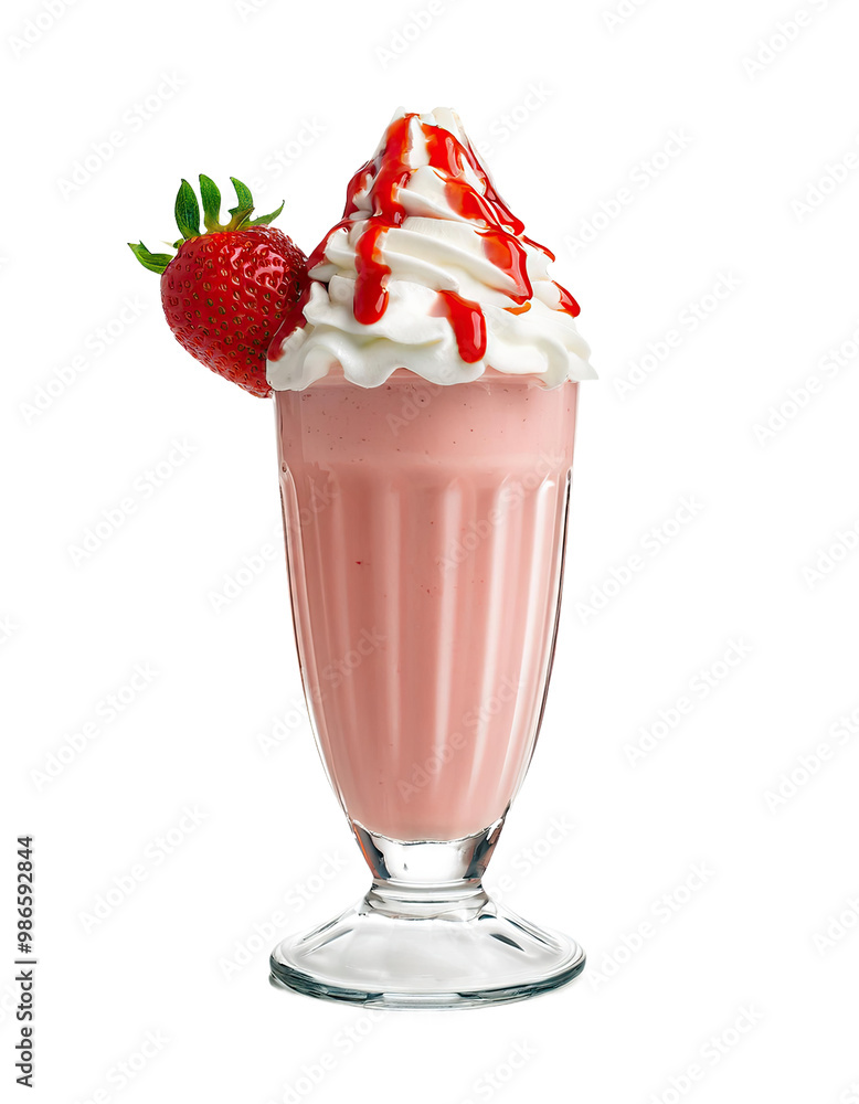 Strawberry milkshake with whipped cream Strawberry milkshake with whipped cream