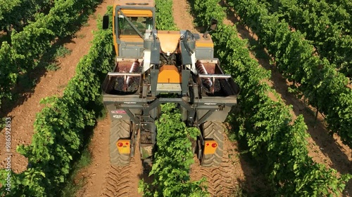 GRAPE HARVESTER, REAR IN SLOW MOTION 4
