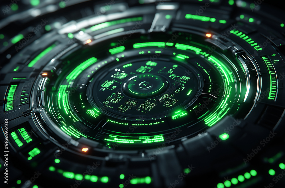 Circular Header with Layered Transparent Rings in Neon Shades Circular Header with Layered Transparent Rings in Neon Shades