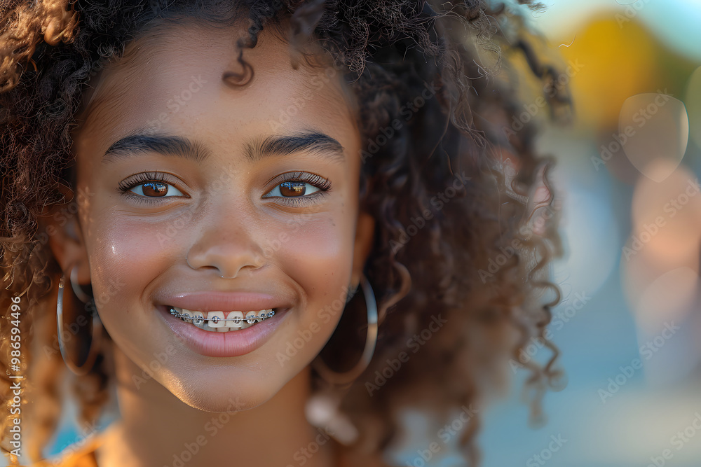 girl smiling on teeth braces girl smiling on teeth braces