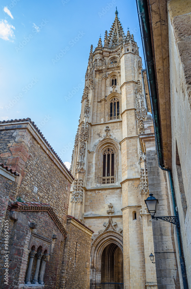 Fototapeta premium Gothic Cathedral of San Salvador in Oviedo, Asturias, Spain